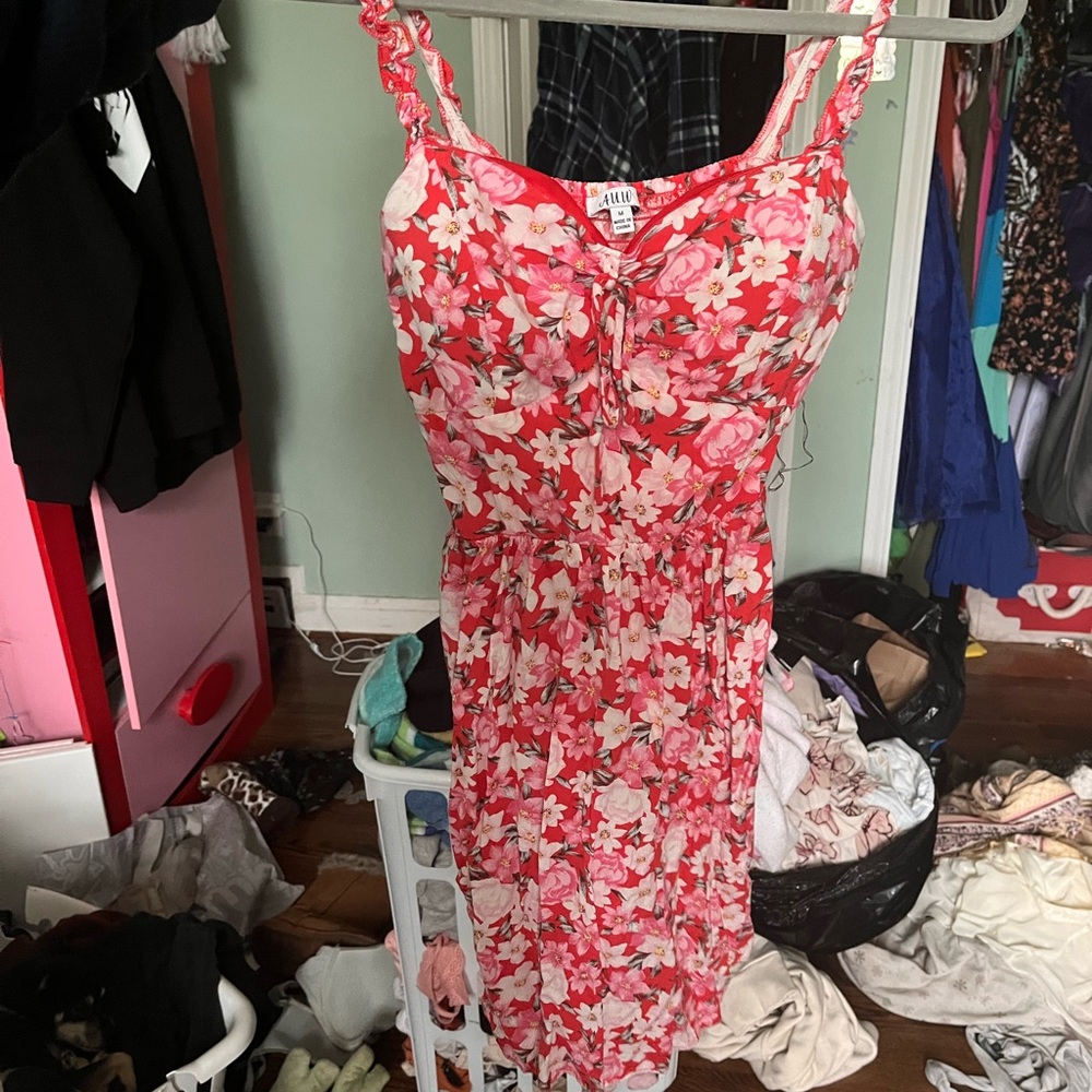 A.W.W Floral Red and White Dress